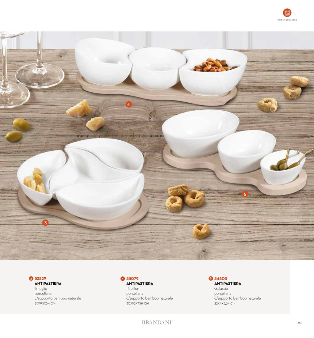 ENTREMESERA MONO PORCEL. BLANCA C/SOPORTE BAMBOONAT. — brandani-catalogo-tavola-2026 pág. 288