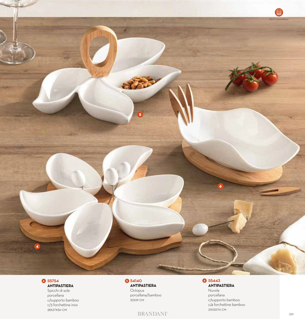 ENTREMESERO PULPO BLANCO PORCELANA/BAMBOO — brandani-catalogo-tavola-2026 pág. 290