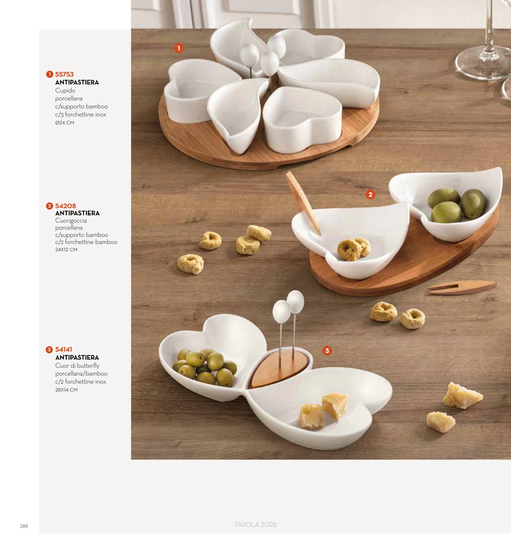 ENTREMESERO MARFIL BLANCO PORCELANA/BAMBOO — brandani-catalogo-tavola-2026 pág. 291
