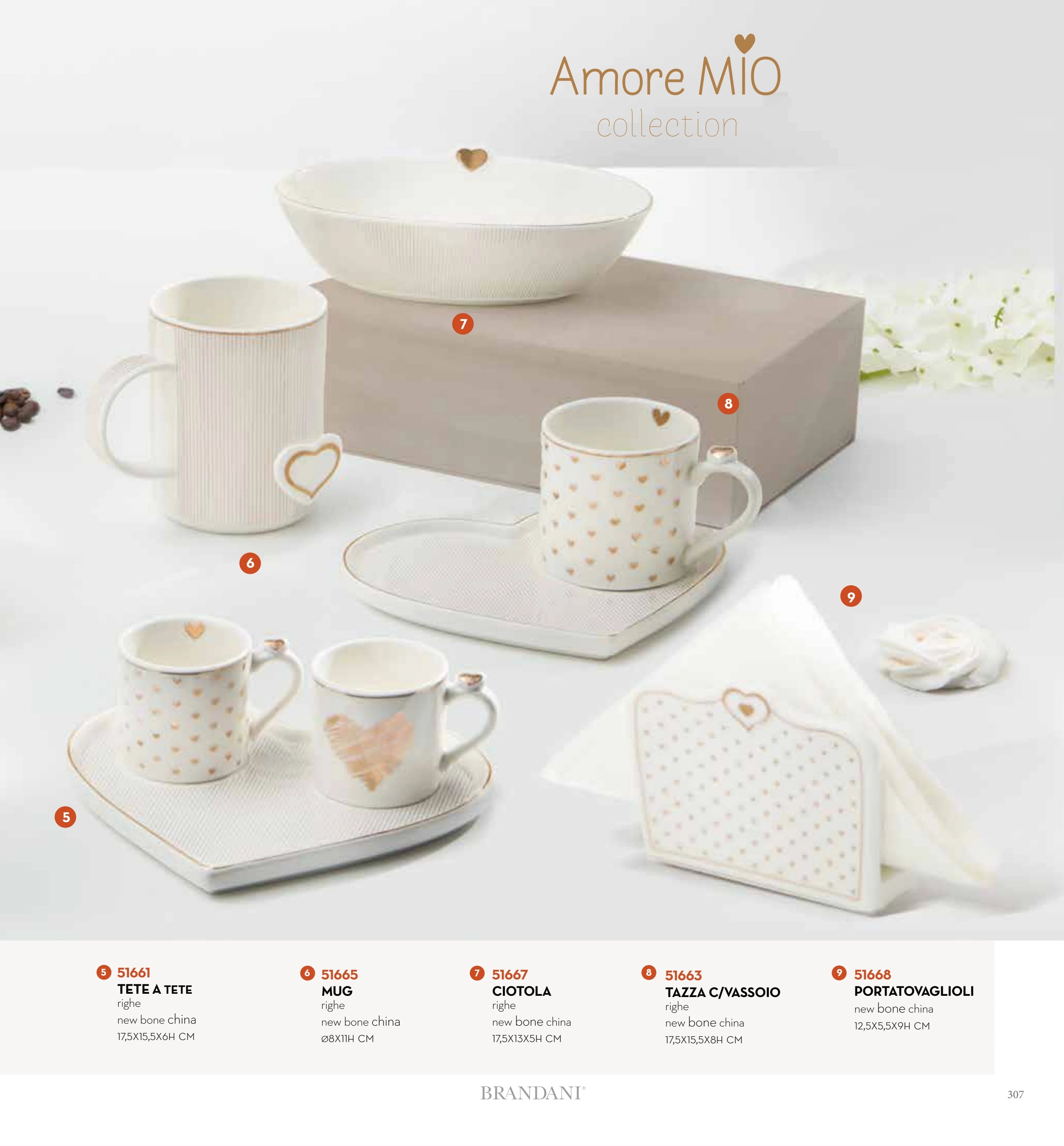 TETE A TETE 2 TAZAS CON BANDEJA AMORE MIO RIGHE — brandani-catalogo-tavola-2026 pág. 307