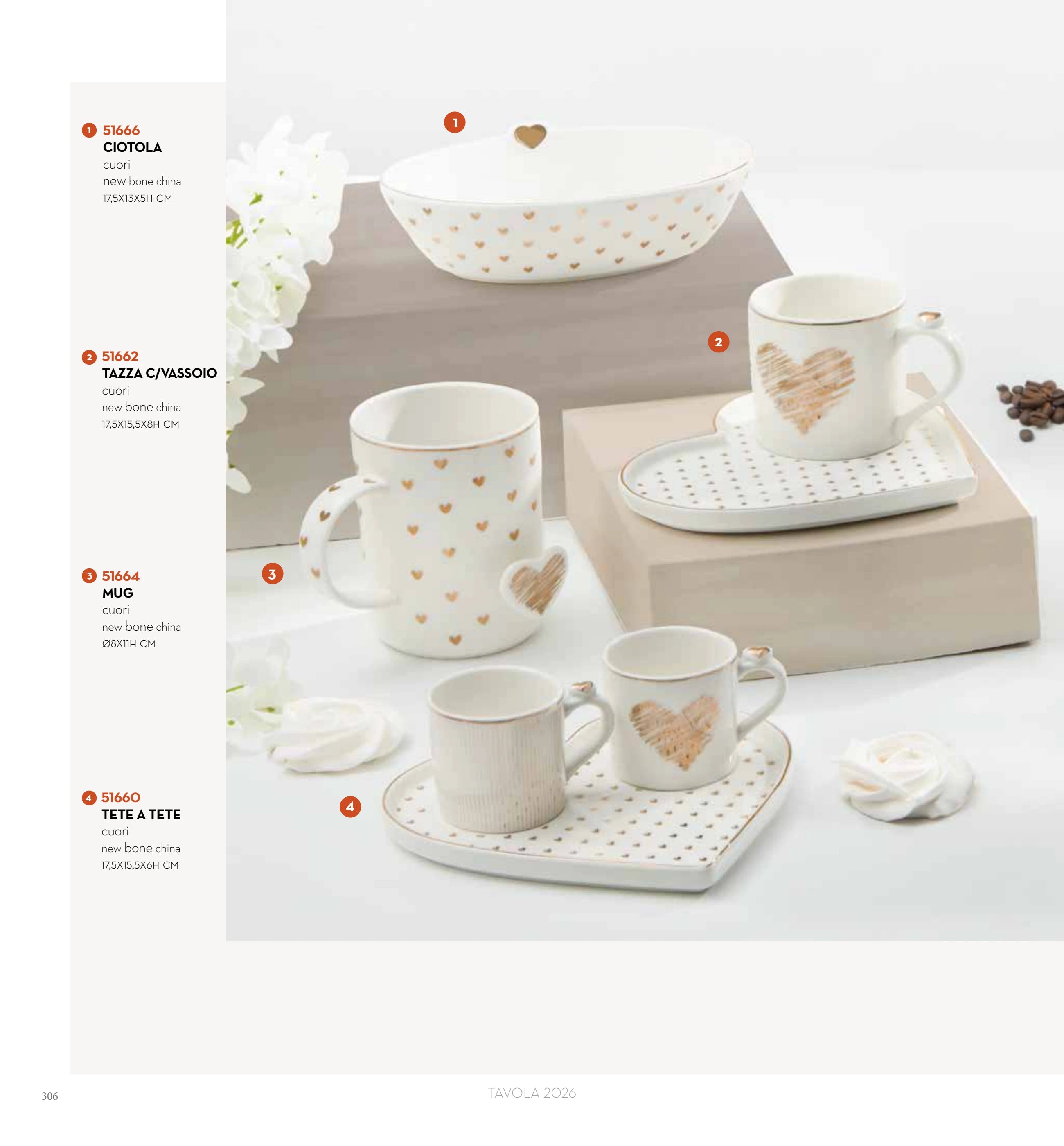 TETE A TETE 2 TAZAS CON BANDEJA AMORE MIO CORAZON — brandani-catalogo-tavola-2026 pág. 308