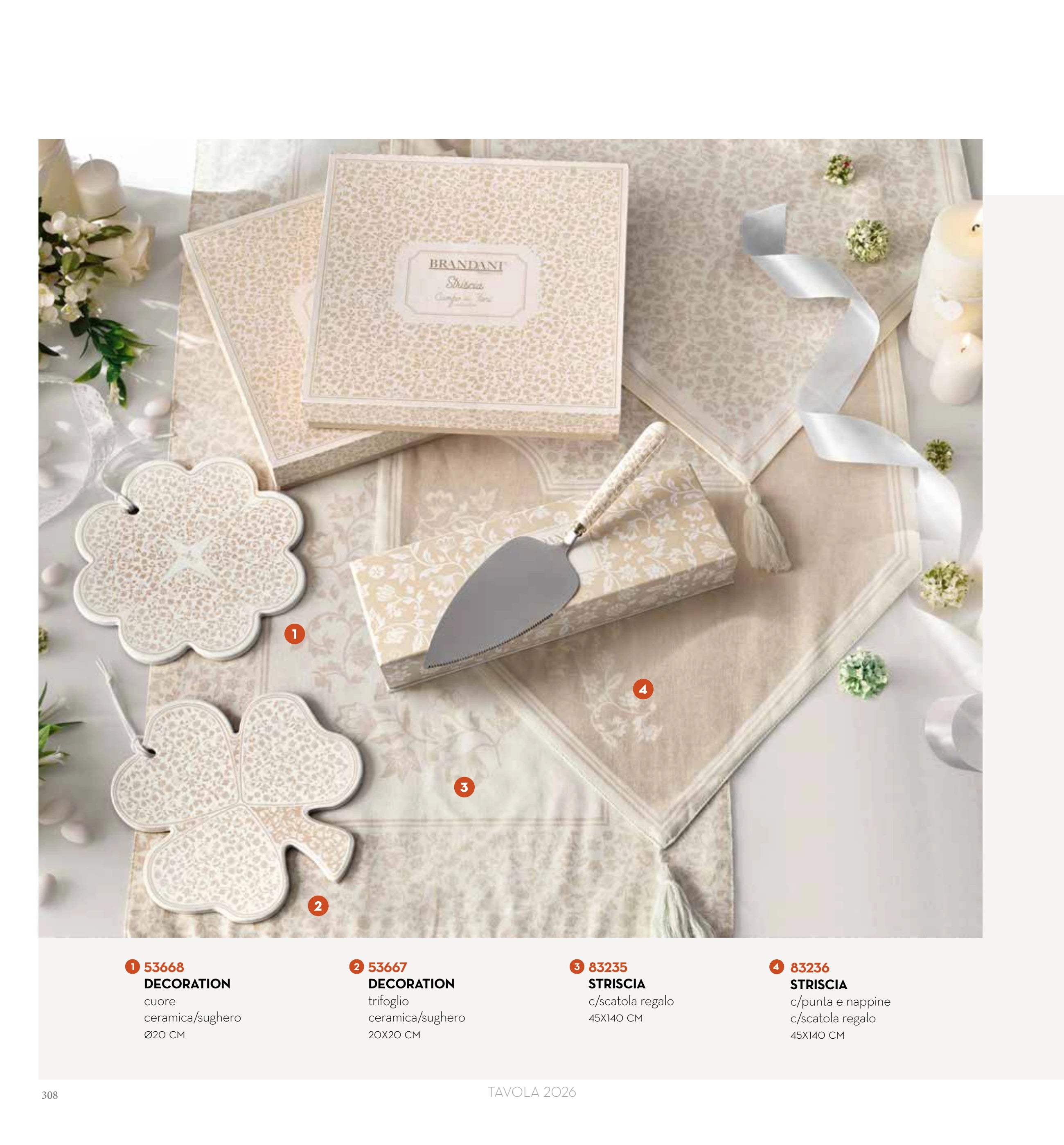 SALVAMANTEL CORAZON CAMPO AI  FIORI CERAMICA/CORCHO — brandani-catalogo-tavola-2026 pág. 311