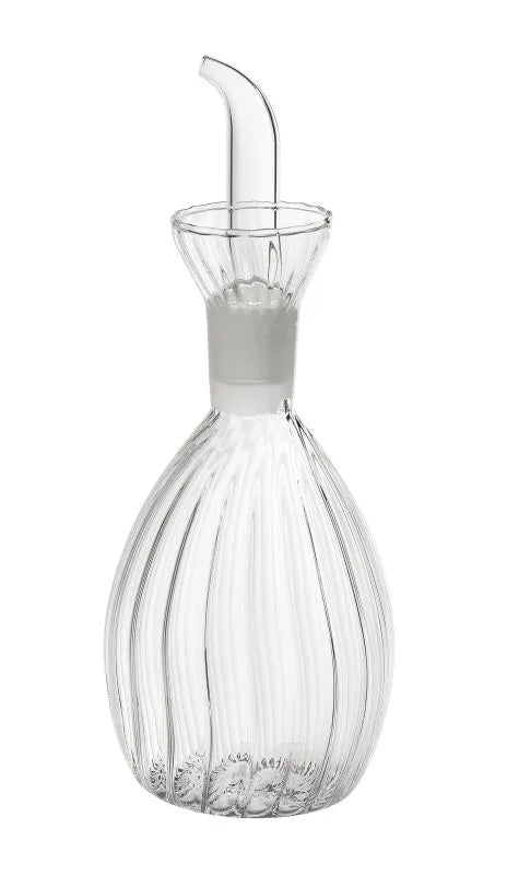 Aceitera de cristal transparente de 25 cl, modelo Boulevard, con tapón y base.