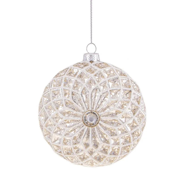 Adorno Disco navideño de Brandani Gift Group, con un diseño circular y acabado brillante.