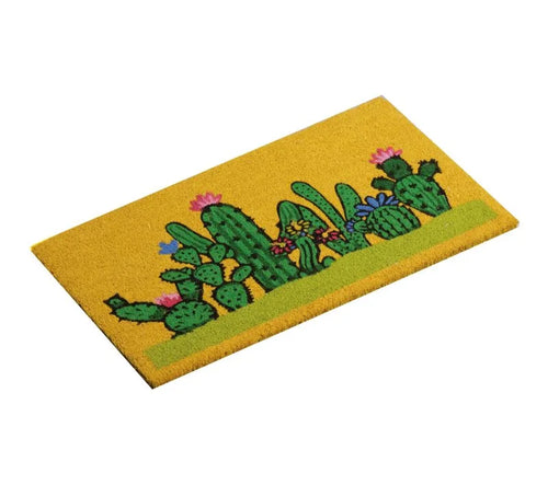 Alfombra de entrada Casa Cactus Coco con diseño de cactus y el texto 'Casa'.