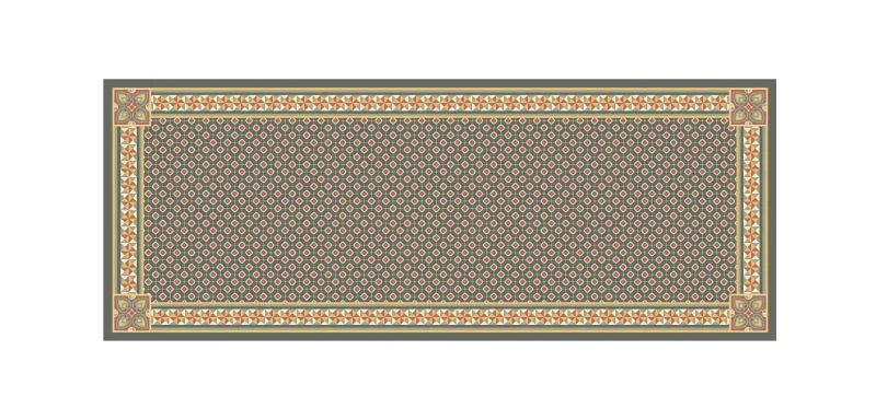 Alfombra PVC Cementine Rug con diseño inspirado en baldosas hidráulicas italianas.