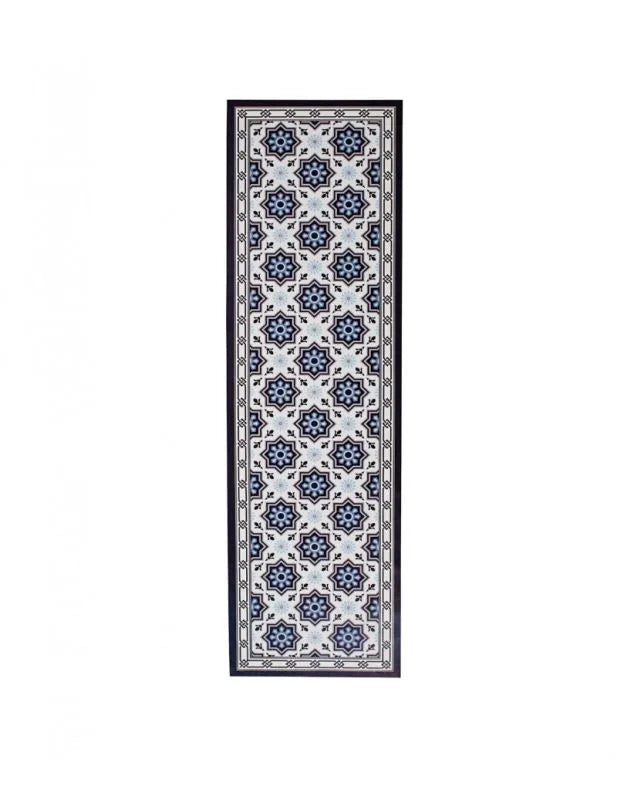 Alfombra hexagonal de PVC expandido en color neutro, con 180 cm de diámetro.