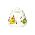 Azucarero blanco de porcelana New Bone China, colección 4 Stagioni.