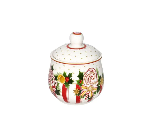Azucarero Le Chicche de Brandani, con tapa y asa, diseño italiano.