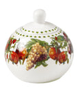 Azucarero Le Primizie de porcelana blanca con tapa.