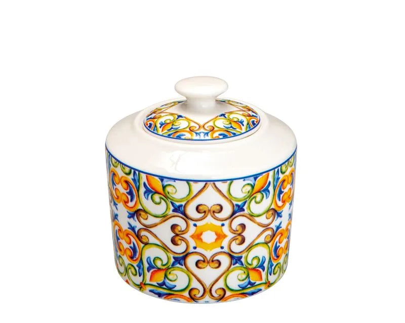 Azucarero Medicis de porcelana New Bone China sobre fondo blanco.