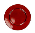 Bajoplato redondo de cristal rojo de 31 cm de diámetro.