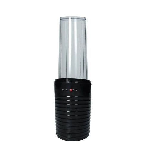 Batidora de smoothies Electra Brandani Gift Group en color blanco, con detalles plateados y tapa transparente.