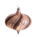 Esfera decorativa de 20cm en color bronce con acabado glitter, vista frontal sobre fondo blanco.