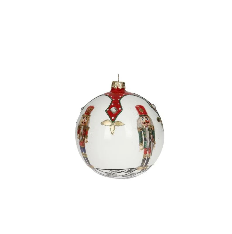 Bola de Navidad de 12 cm, colección Schiacianoci, pintada a mano con diseño italiano.