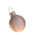 Bola de Navidad redonda de terciopelo color champagne, con detalles de diseño italiano.