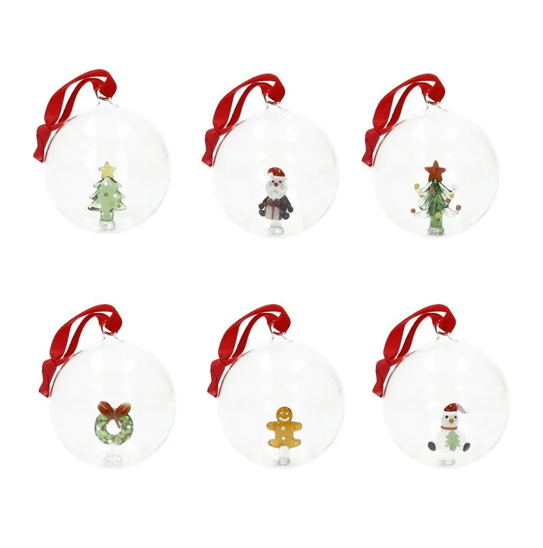 Bola de Navidad decorada de 8 cm, con diseño surtido y acabado italiano.