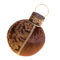 Bola de Navidad marrón de terciopelo con 29 cm de altura, diseño italiano.
