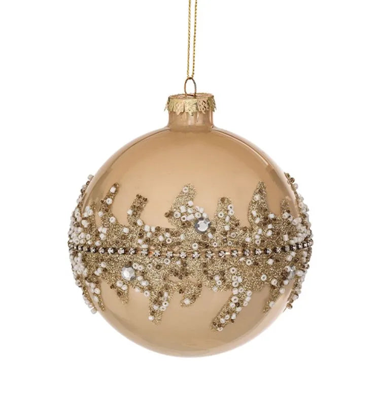 Bola de Navidad Preziosa de 10 cm con acabado brillante, ideal para decorar árboles navideños.