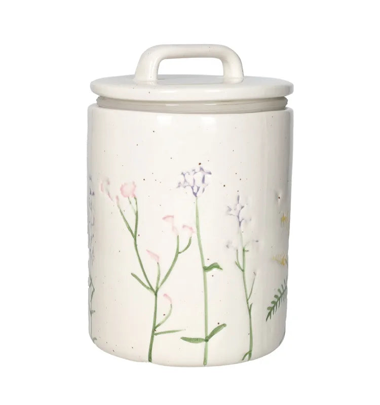 Bote de cocina Brandani colección Risveglio, circular con tapa, dimensiones 12 cm de diámetro por 18,5 cm de altura.