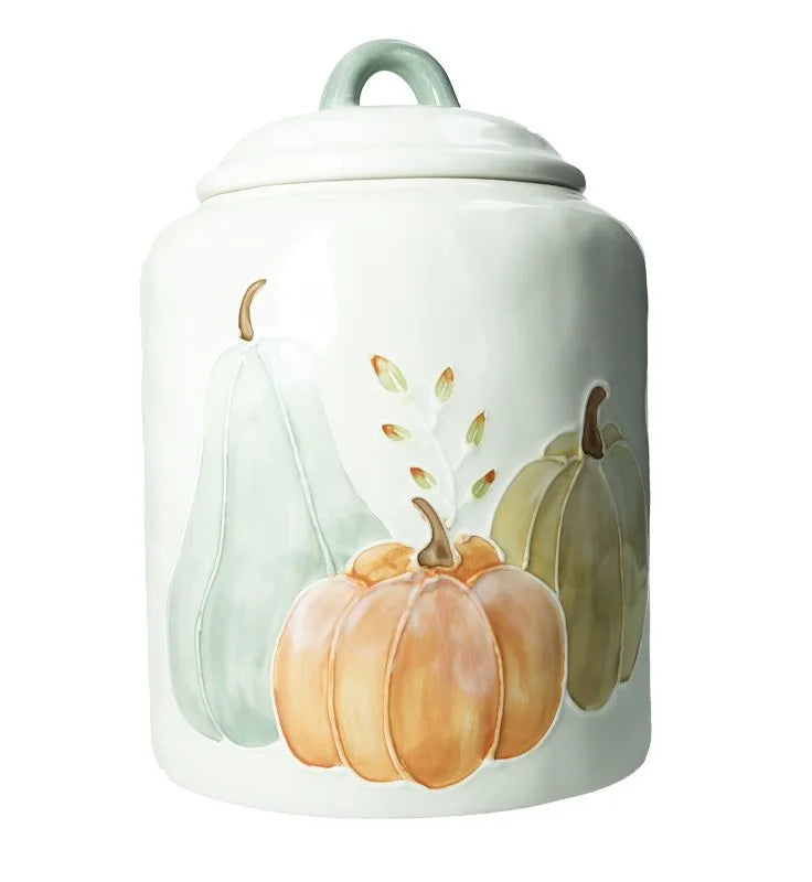 Bote decorativo grande modelo Zucche con forma de calabaza, de Brandani Gift Group.