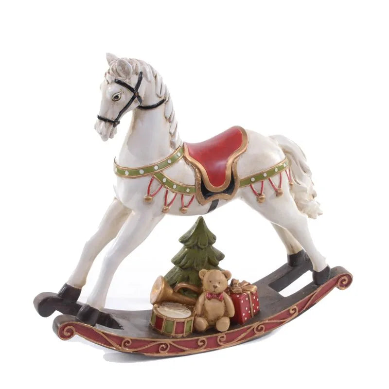 Caballito de balancín decorativo de Brandani, ideal para adornos navideños.