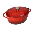 Cocotte ovalada de hierro fundido rojo esmaltado de Brandani Gift Group.