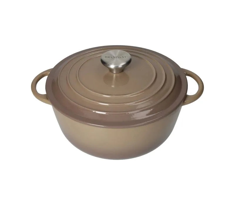 Cocotte de hierro fundido esmaltado de 3 litros en color topo (tortora).