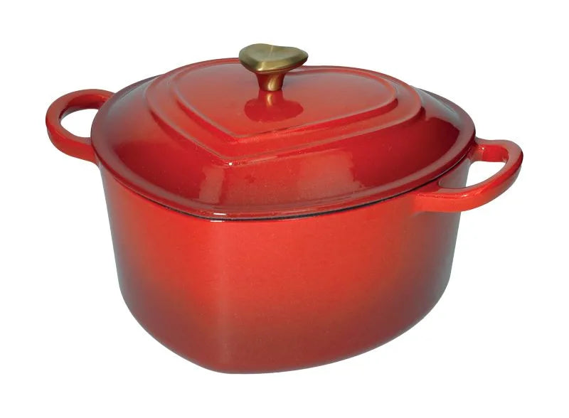 Cacerola de 4 litros con forma de corazón, ideal para cocina.