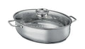 Cacerola ovalada de 40 cm para asados con tapa, vista superior.
