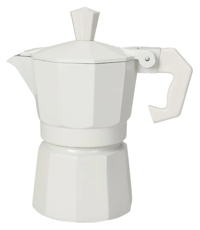 Cafetera de 1 taza en color blanco, diseño Brandani.