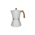 Cafetera de 6 tazas Brandani Tuttinsieme en color gris, vista frontal.