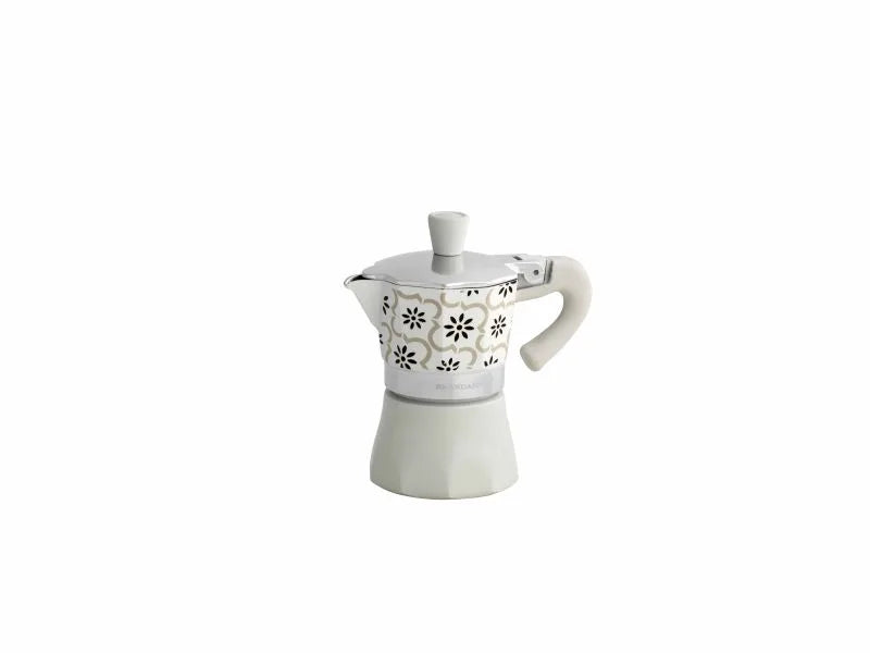 Cafetera moka Alhambra de 1 taza con acabado cromado brillante sobre aluminio.