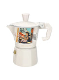 Cafetera Dolce Vita de Brandani en color marfil con capacidad para una taza, diseño italiano.