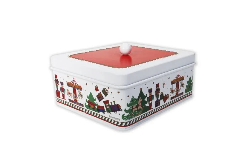 Caja decorativa metálica modelo 'Lo Schiaccianoci' de 18 cm, con diseño de fantasía.