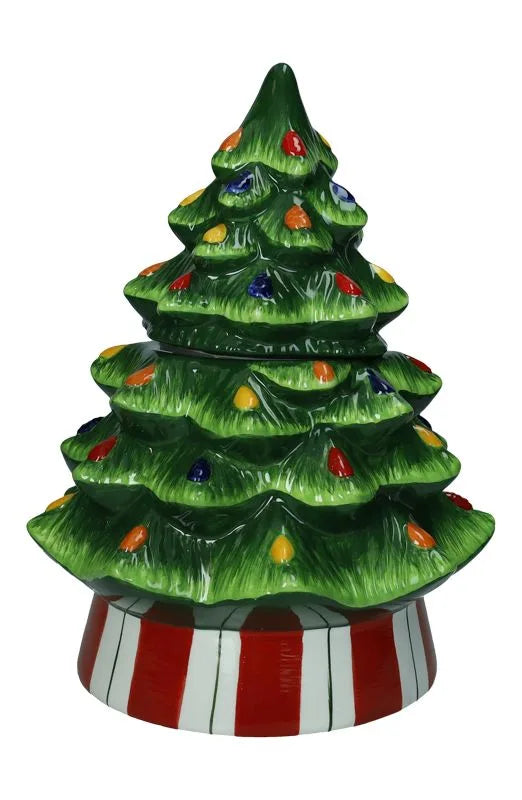 Caja decorativa Brandani con forma de árbol de Navidad, ideal para la decoración navideña.