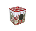 Caja metálica de la colección 'Villaggio In Festa' con dimensiones 13x13x17 cm.