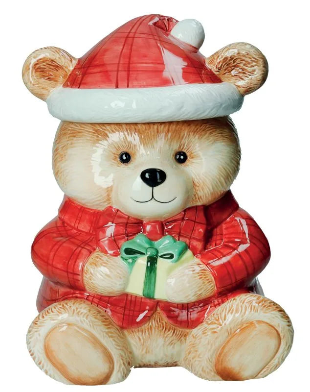 Caja decorativa con forma de osito Teddy, de Brandani Gift Group, sobre fondo blanco.