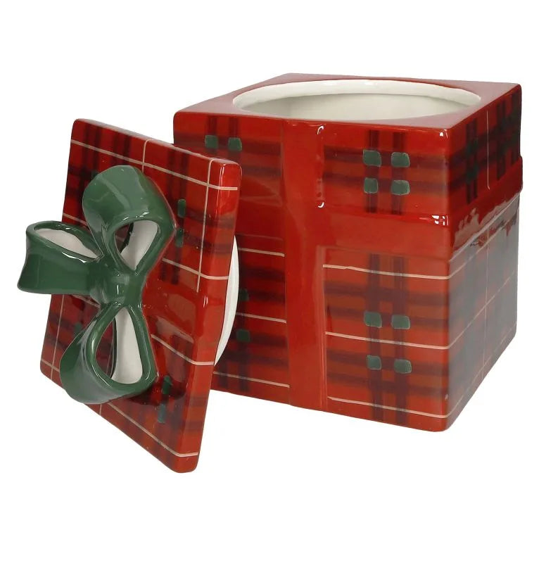 Caja decorativa Tartán de 19 cm de la colección Sotto L'Albero, con diseño festivo italiano.