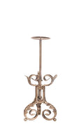 Candelabro de 1 brazo de 41 cm de color neutro sobre fondo blanco.