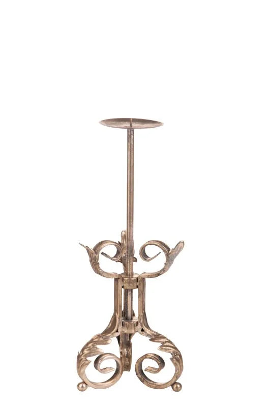 Candelabro de 1 brazo de 41 cm de color neutro sobre fondo blanco.