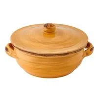 Cazuela de terracota amarilla con tapa Brandani.