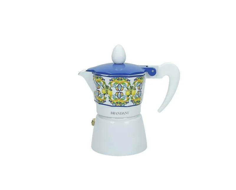 Cafetera espresso Citrus Blu de una taza, color azul, con diseño italiano.