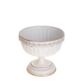 Centro de mesa decorativo Brandani en blanco envejecido, diámetro 20 cm y altura 19 cm.