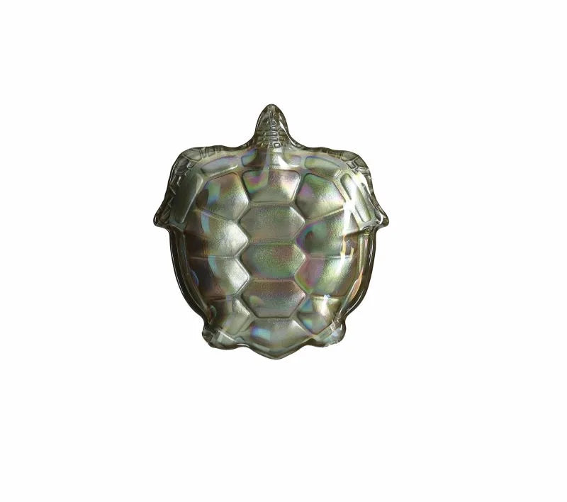 Centro de mesa Tortuga Champagne de 15 cm, mostrando su diseño con acabado brillante.
