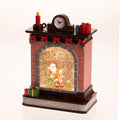 Chimenea decorativa navideña con Papá Noel, regalos, 3 luces LED y música. Dimensiones 18 x 10 x 25 cm.