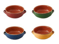 Set de 4 cocottes de terracota con asas, diseño Brandani Gift Group.