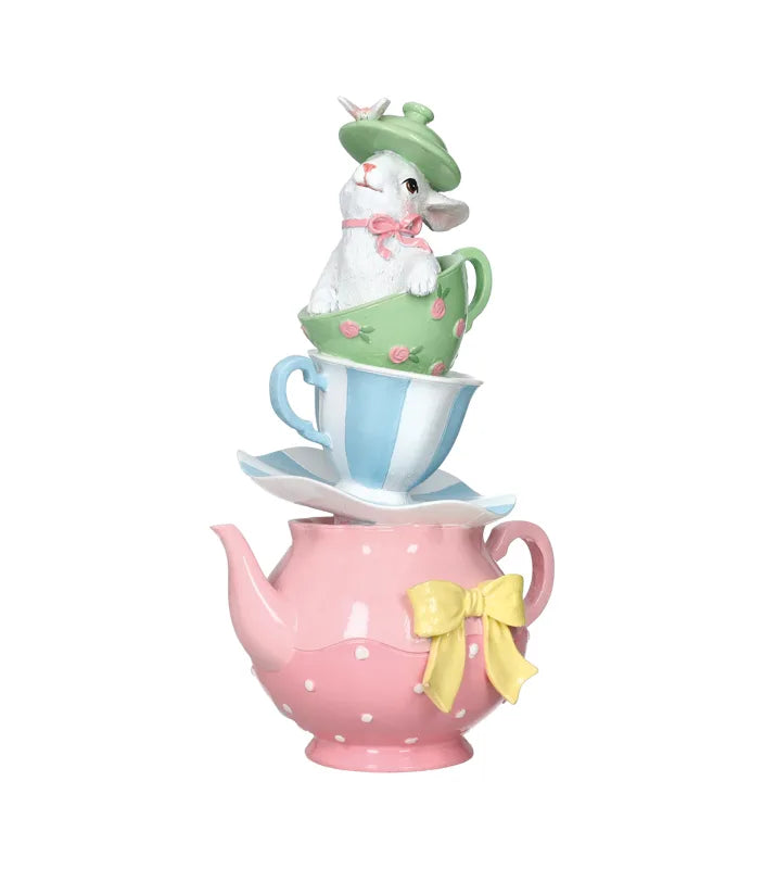 Figura decorativa Conejita Brandani de 26 cm de altura en un fondo blanco.