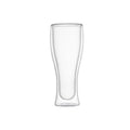 Set de dos copas de cerveza Brandani fabricadas en vidrio borosilicato transparente.