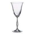 Copa de vino Eden, transparente, con base sólida y diseño elegante.